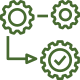 icon of gears and metalware in circular shapes
