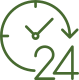 white clock with an arrow pointing downward next to the number